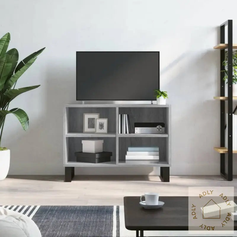 Tv-Benk Grå Sonoma 69,5X30X50 Cm Konstruert Tre
