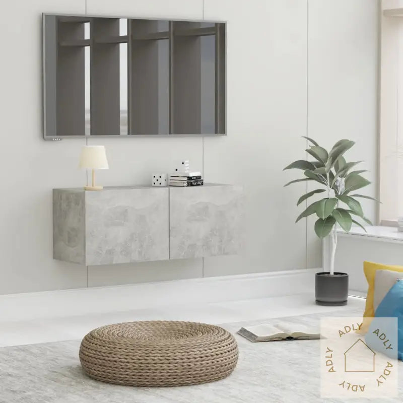 Tv-Benk Betonggrå 80X30X30 Cm Konstruert Tre