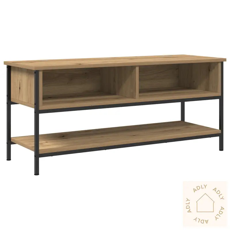 Tv-Benk Artisan Eik 100X35X45 Cm Bearbeidet Tre Og Stål