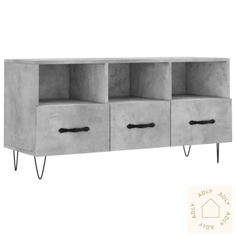 Tv-Benk Betonggrå 120X35X48 Cm Konstruert Tre