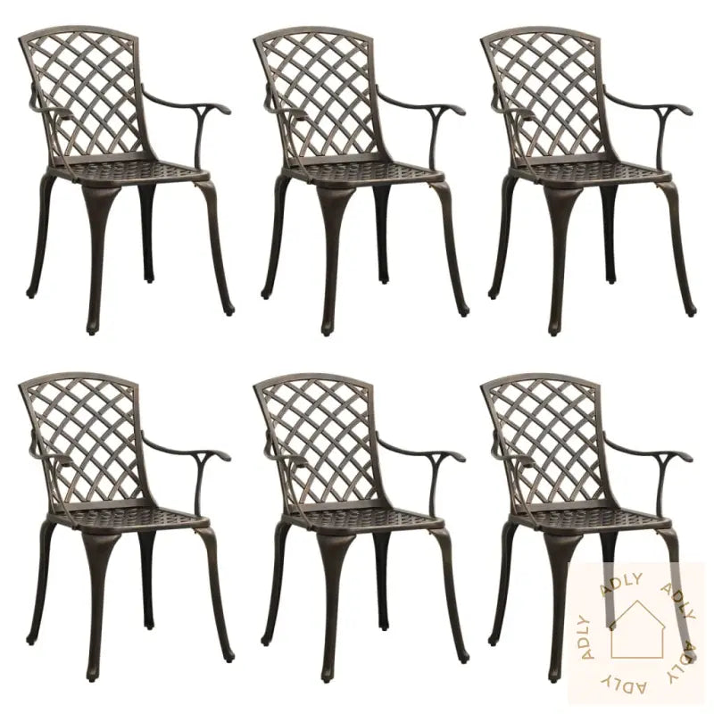 Hagestoler 6 Stk Støpt Aluminium Bronse