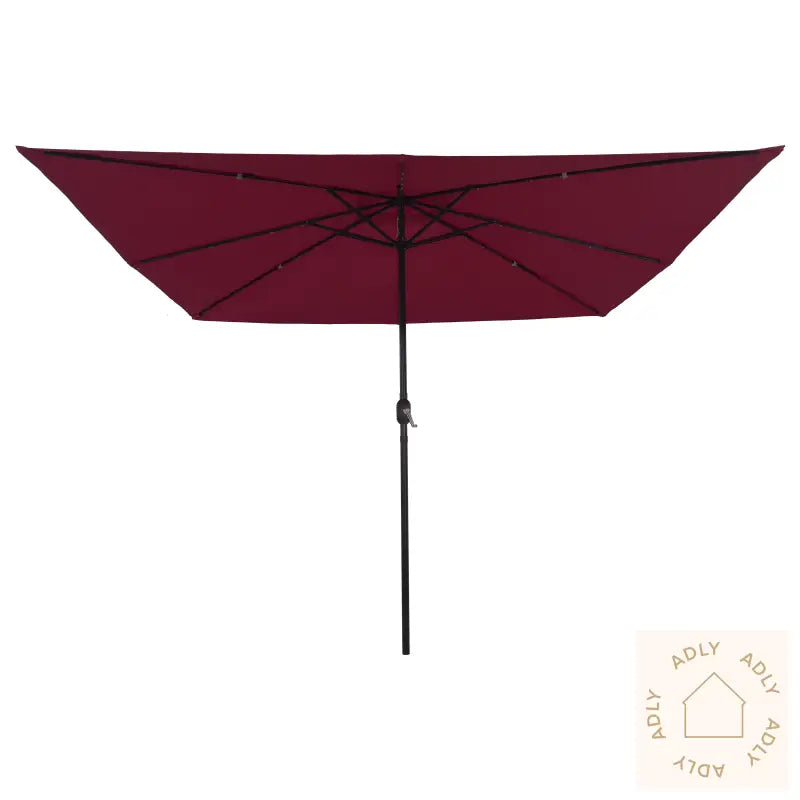 Firkanthageparasol Med Led-Lamper 295X245 Cm Burgunder