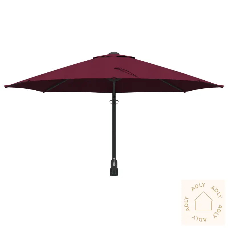 Uteplassparasoll Burgunder Polyester Stor Sammenleggbar Rund