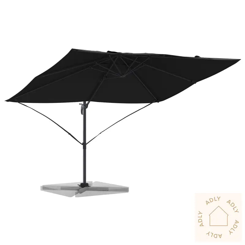 Cantilever Parasoll Svart Polyesterbaldakin Med Metallramme Stor