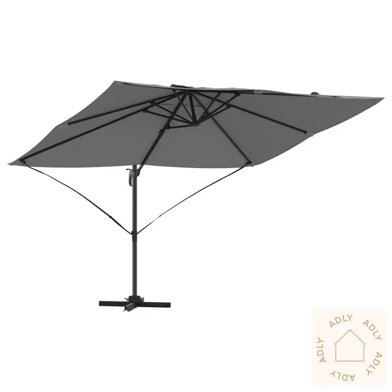 Cantilever Parasoll Antrasitt Polyester, Pulverlakkert Stål Stor