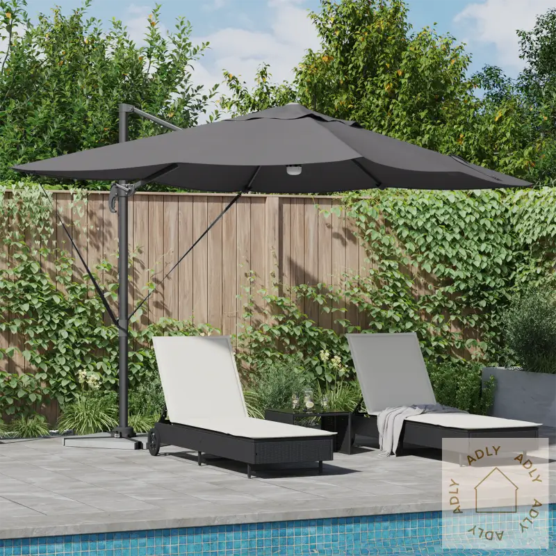 Cantilever Parasoll - Antrasitt Antrasitt Polyester Stor