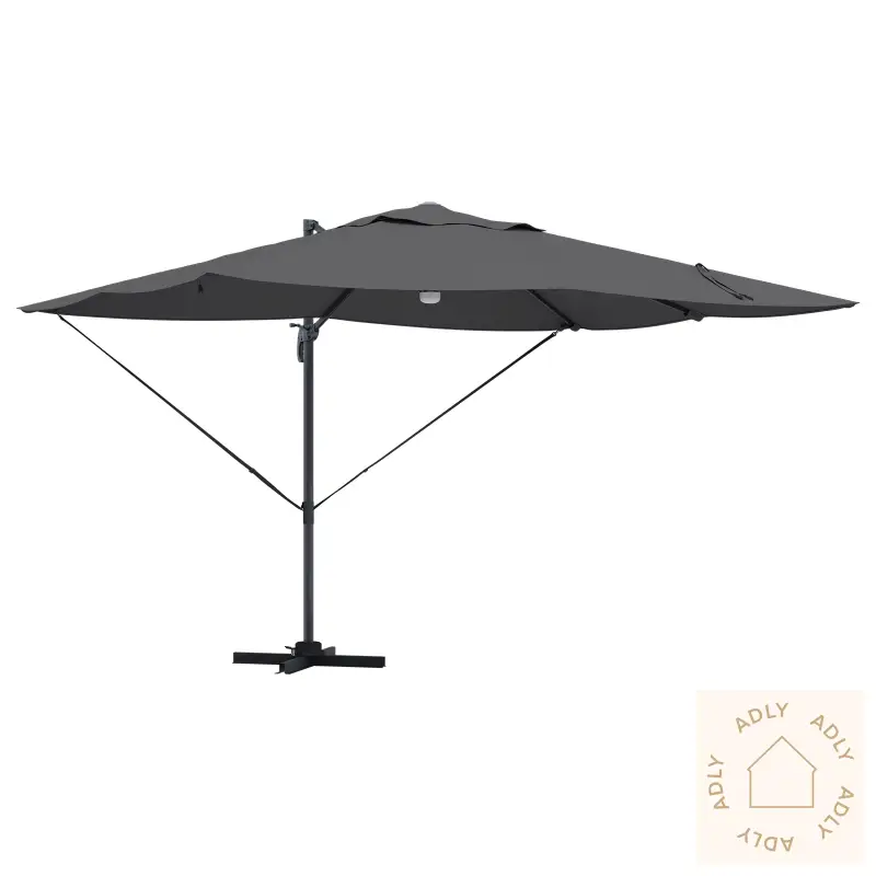 Cantilever Parasoll - Antrasitt Antrasitt Polyester Stor