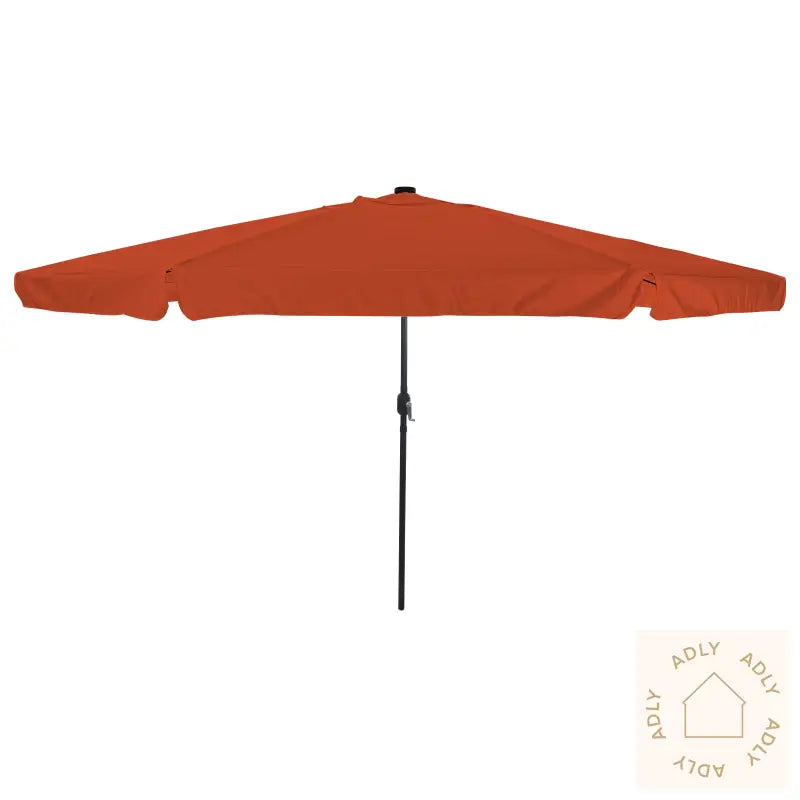Hageparasoll Med Led-Lamper Ø395X245 Cm Terracotta