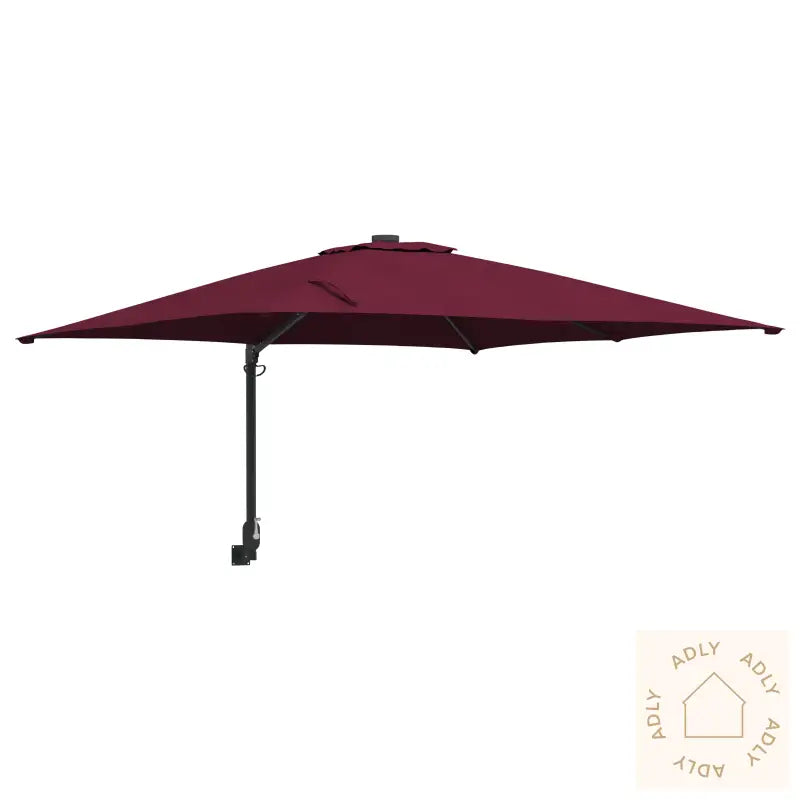 Terrasseparasoll Bordeaux Rød Polyester Stoff Stor Sammenleggbar