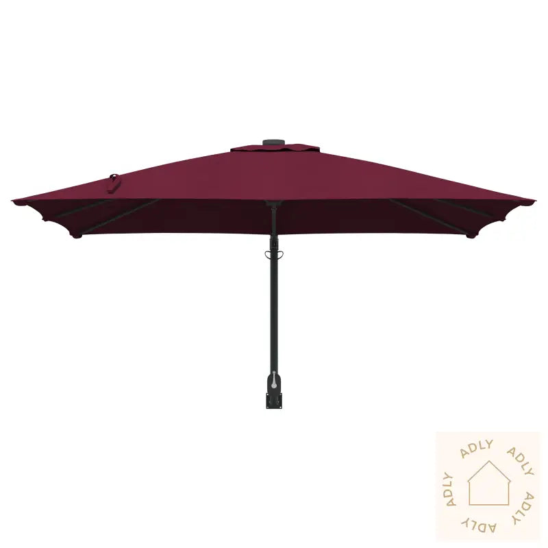 Terrasseparasoll Bordeaux Rød Polyester Stoff Stor Sammenleggbar