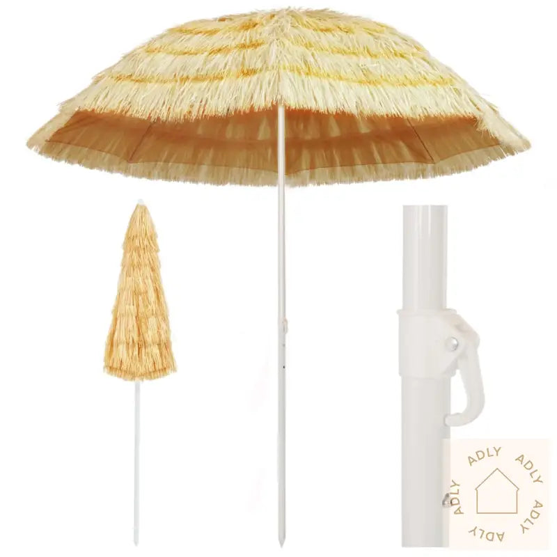 Strandparasoll Naturell 240 Cm Hawaii-Stil