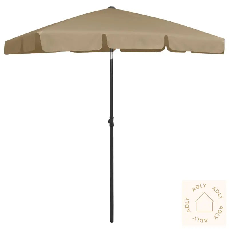 Strandparasoll Gråbrun 180X120 Cm