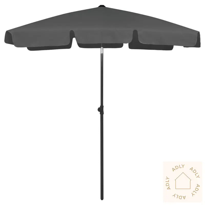 Strandparasoll Antrasitt 180X120 Cm