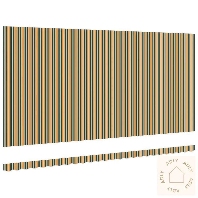 Erstatningsstoff For Markise Til 6X3.5 M Ramme Grønn Og Gul