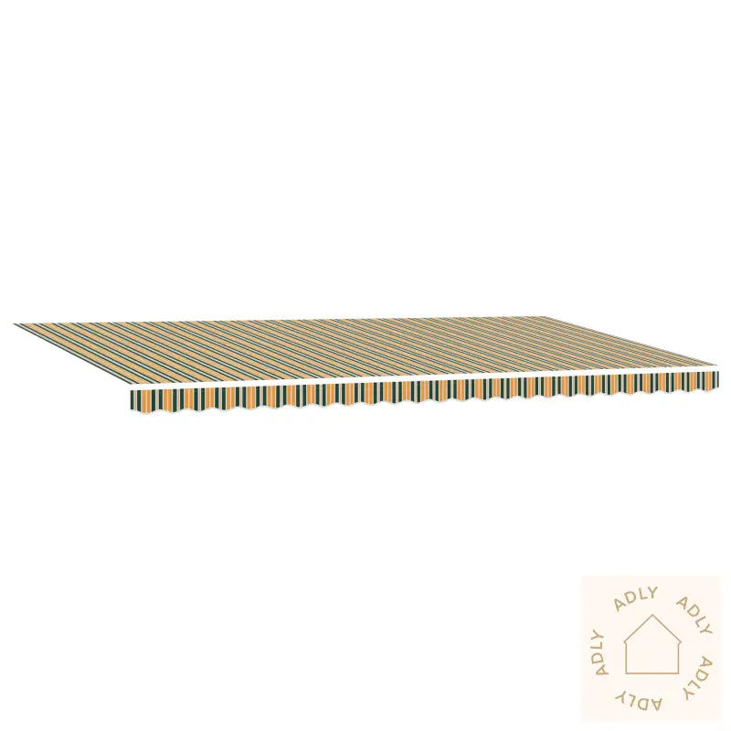 Erstatningsstoff For Markise Til 6X3.5 M Ramme Grønn Og Gul