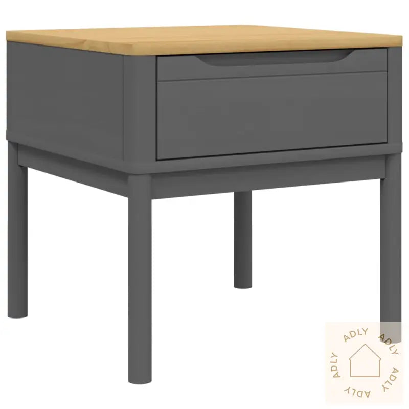 Lampebord Floro Grå 55X55X54 Cm Heltre Furu