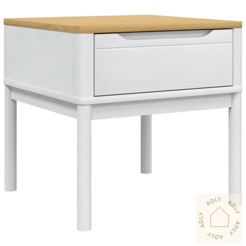 Lampebord Floro Hvit 55X55X54 Cm Heltre Furu
