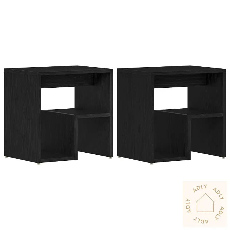 Nattbord 2 Stk Svart Eik 40X30X40 Cm Laget Av Tre