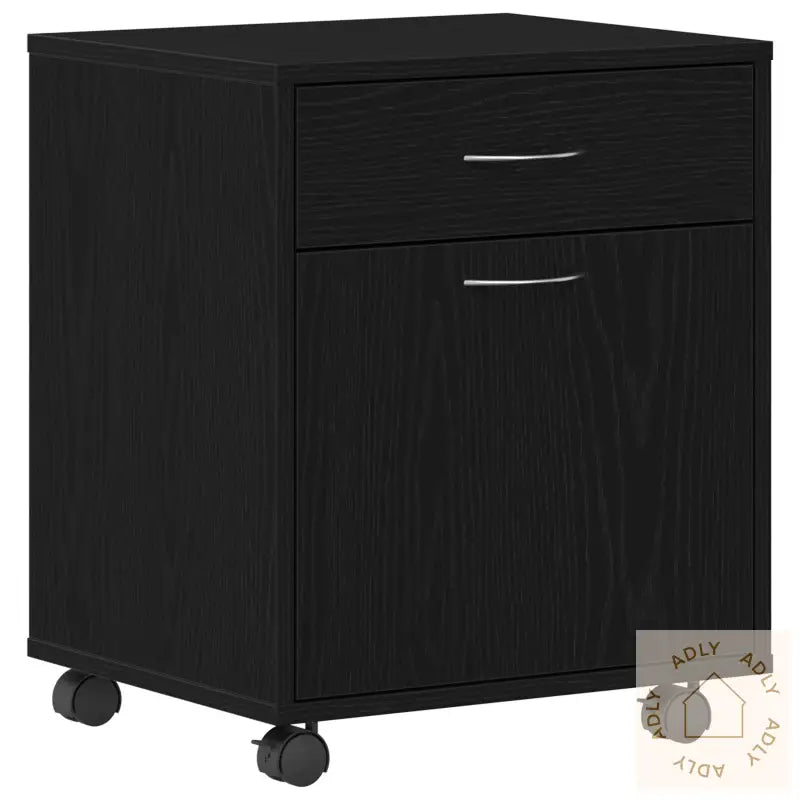 Rulleskap Svart Eik 45X38X54 Cm Laget Av Tre