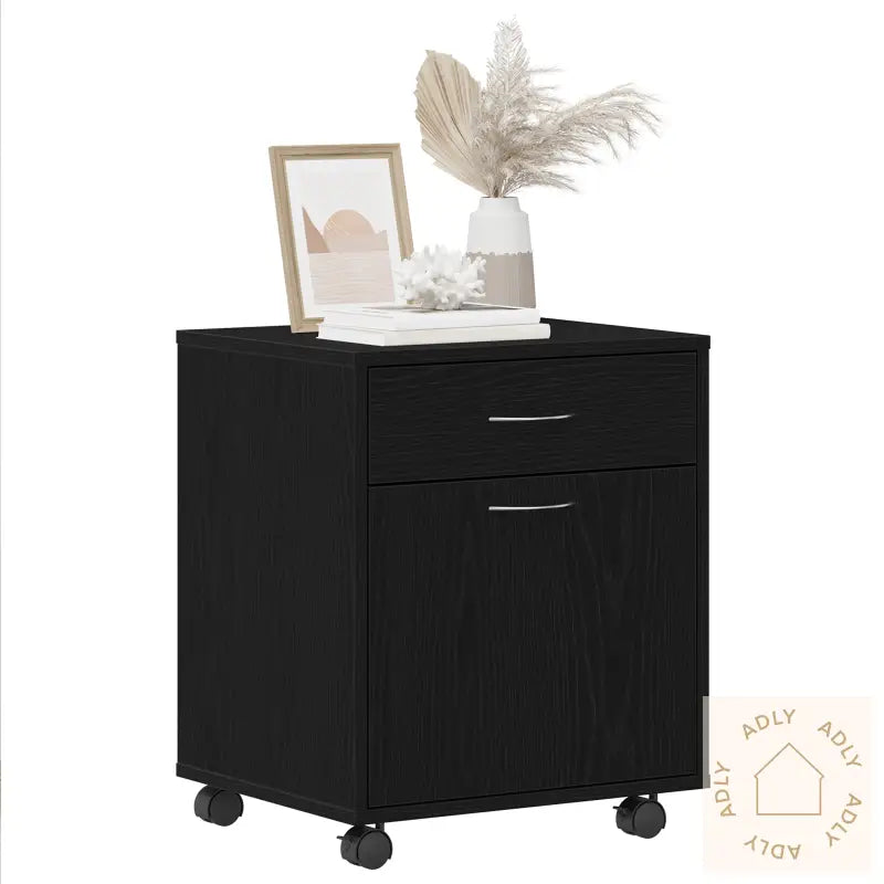 Rulleskap Svart Eik 45X38X54 Cm Laget Av Tre