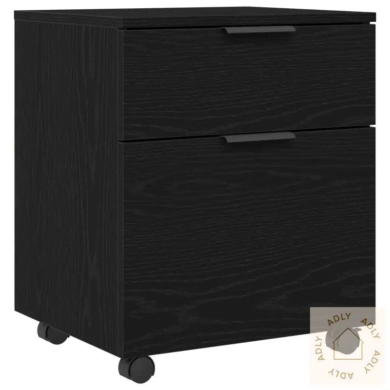 Mobil Arkivskap Med Hjul Svart Eik 45X38X54 Cm