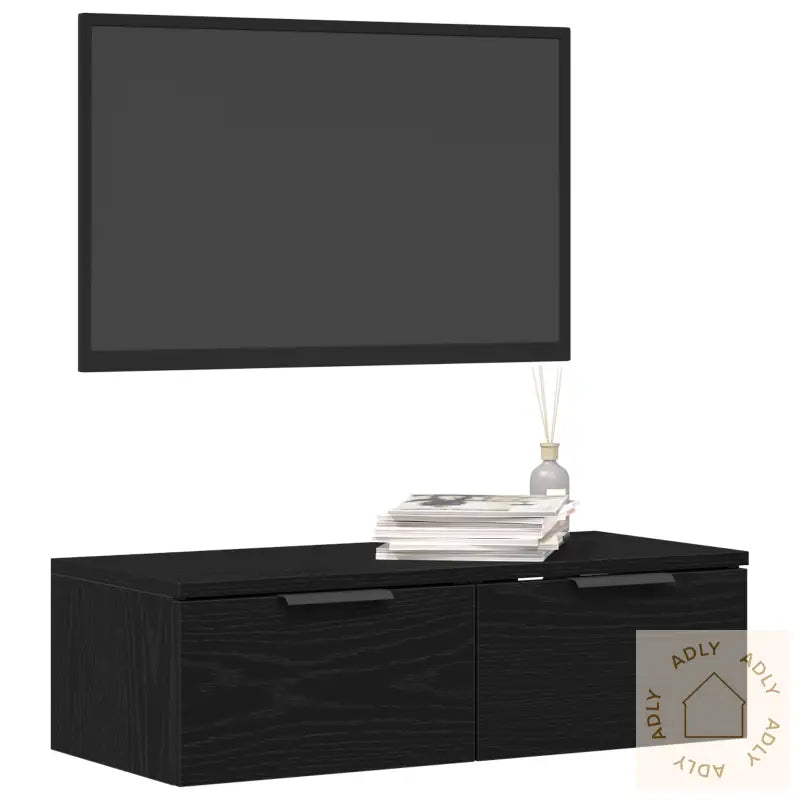 Sort Eike Veggskap 68X30X20 Cm Laget Av Ingeniørtre