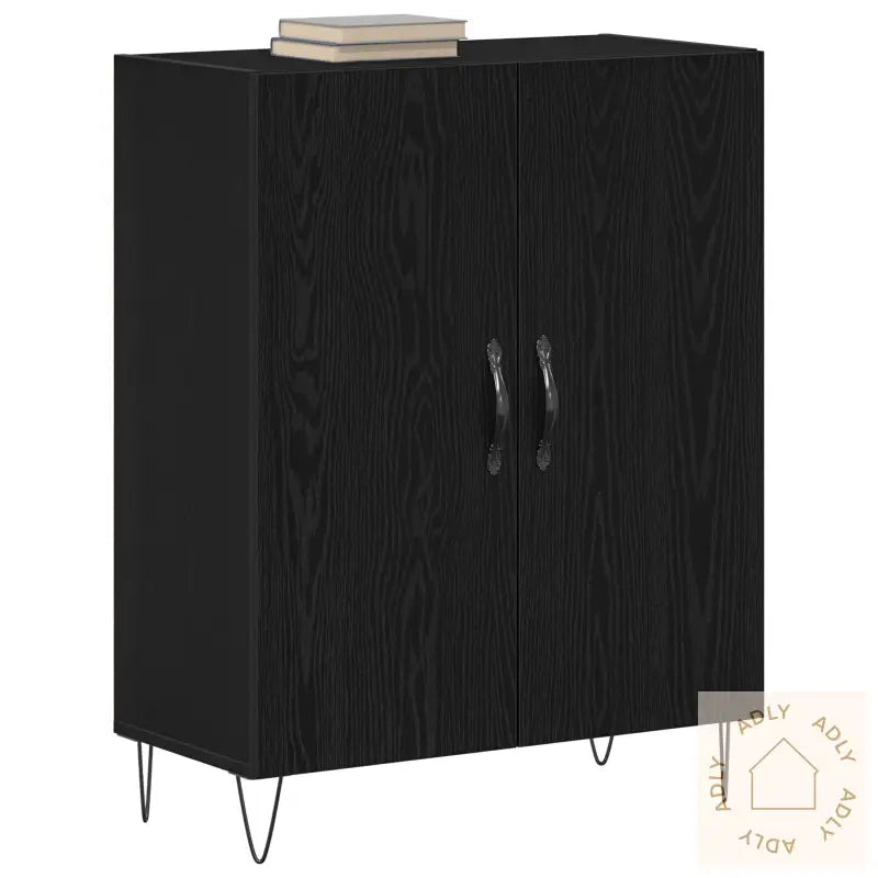 Sideboard Svart Eik 69,5X34X90 Cm Konstruert Tre