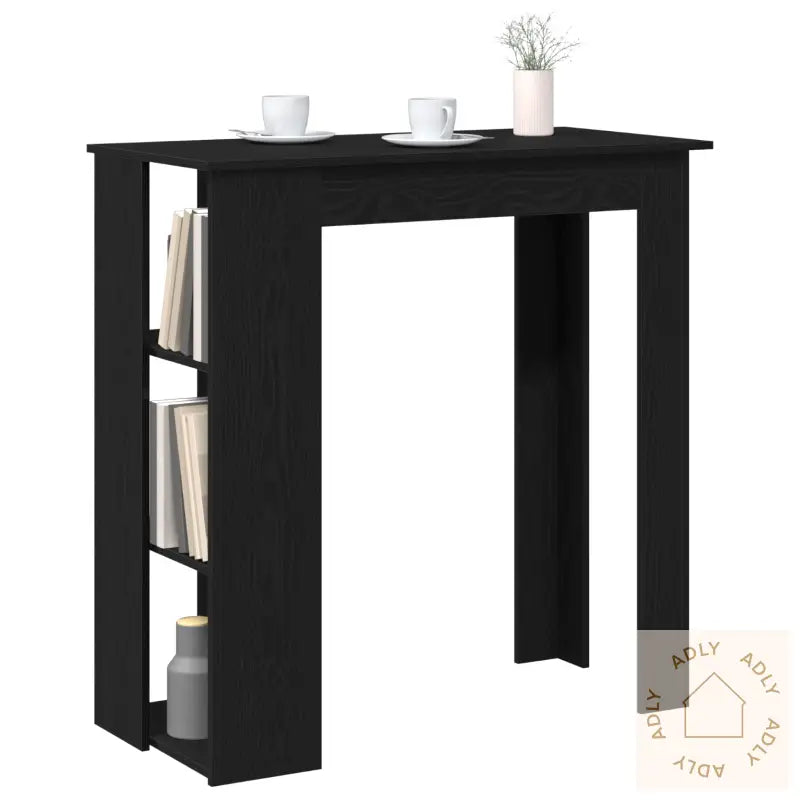 Barbord Med Hylle - Svart Eik, 102X50X103,5 Cm, Laget Av Konstruert Tre