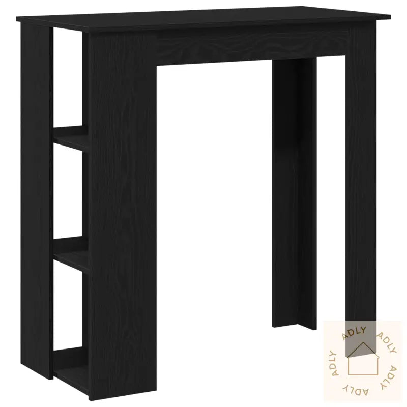 Barbord Med Hylle - Svart Eik, 102X50X103,5 Cm, Laget Av Konstruert Tre