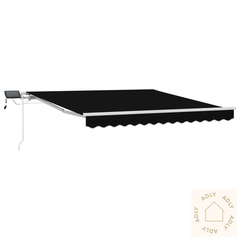 Manuell Uttrekkbar Markise Med Led Svart 300X250 Cm