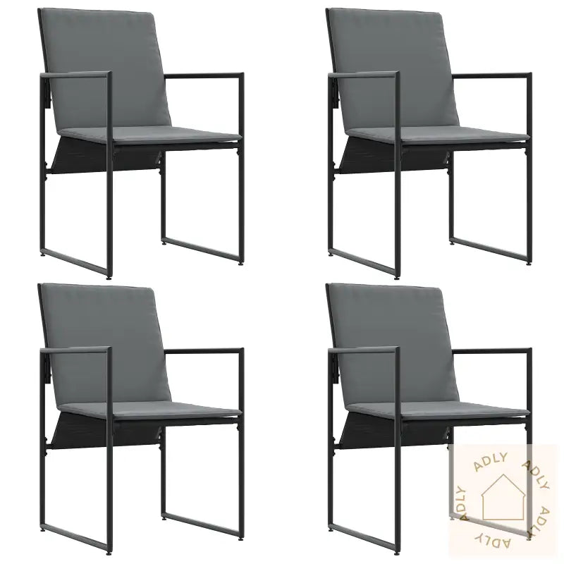 Hagemøbler Med Puter 4 Stk Svart Textilene