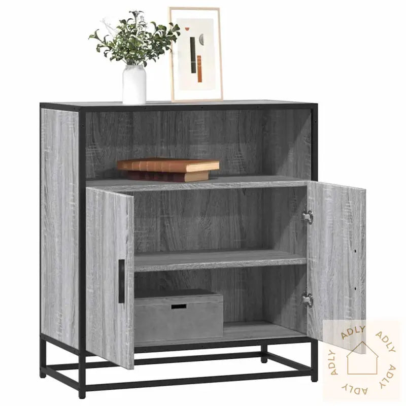 Skjenk Grå Sonoma 68X35X76 Cm Konstruert Tre