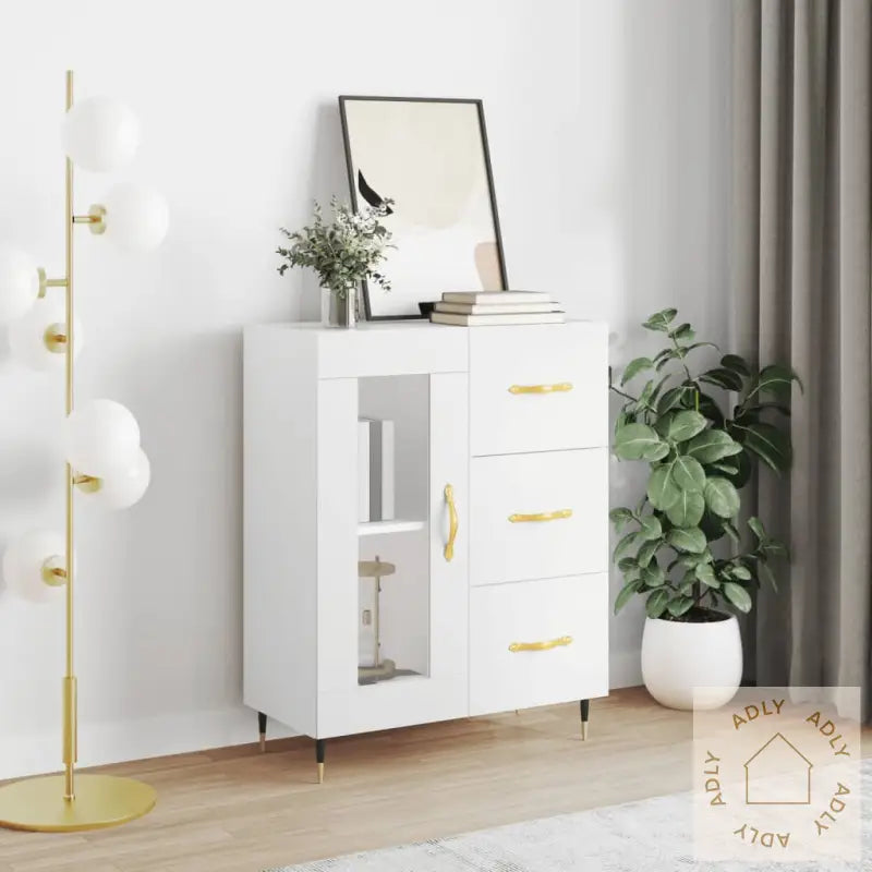 Skjenk Hvit 69,5X34X90 Cm Konstruert Tre