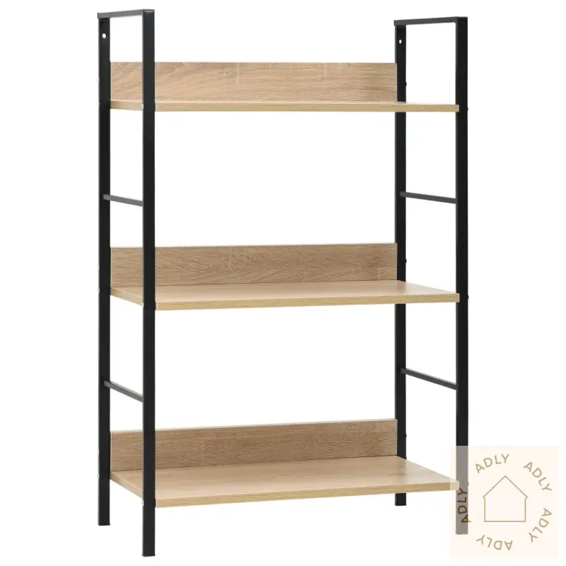 Bokhylle 3 Lag Eik 60X27,6X90,5 Cm Konstruert Tre