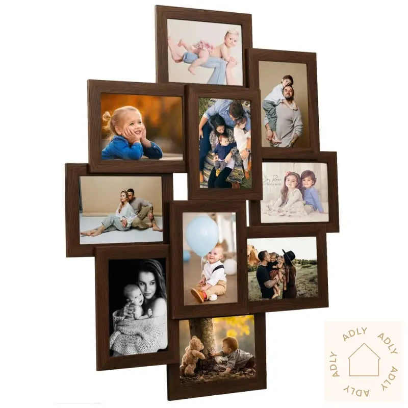 Fotorammekollasj For10X(10X15 Cm) Bilde Mørkebrun Mdf