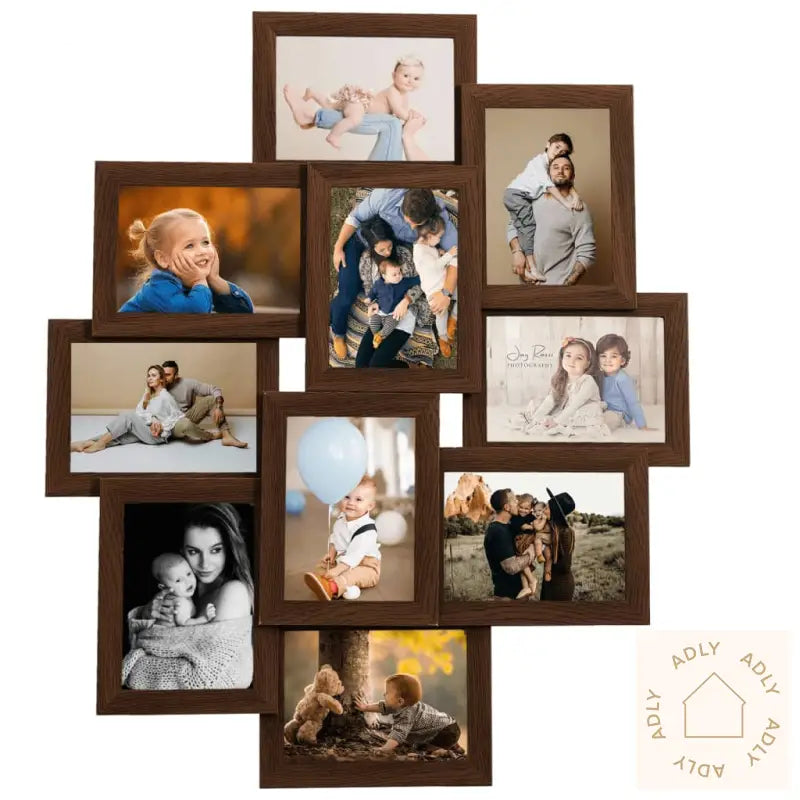 Fotorammekollasj For10X(10X15 Cm) Bilde Mørkebrun Mdf