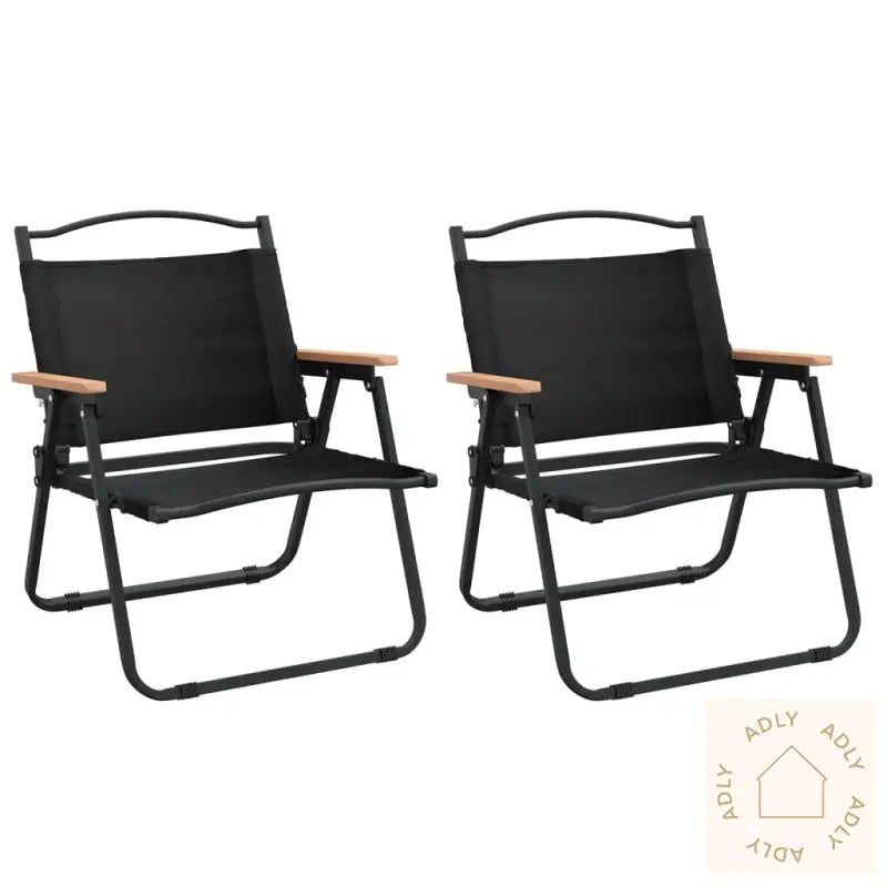 Campingstoler 2 Stk Svart 54X43X59 Cm Oxfordstoff