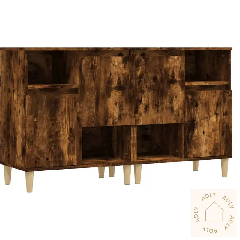 Skjenker 2 Stk Røkt Eik 60X35X70 Cm Konstruert Tre