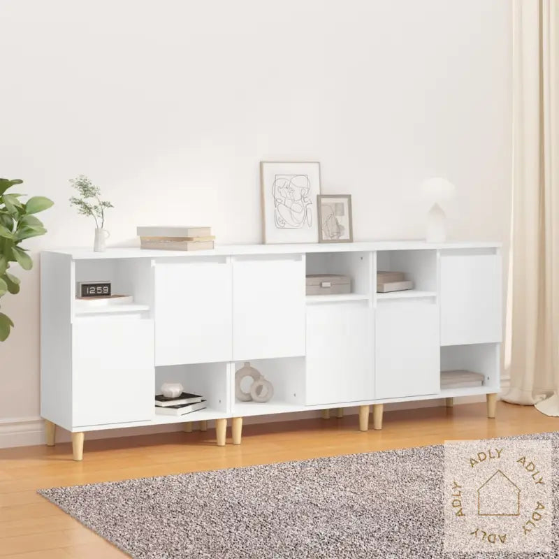 Skjenker 3 Stk Hvit 60X35X70 Cm Konstruert Tre