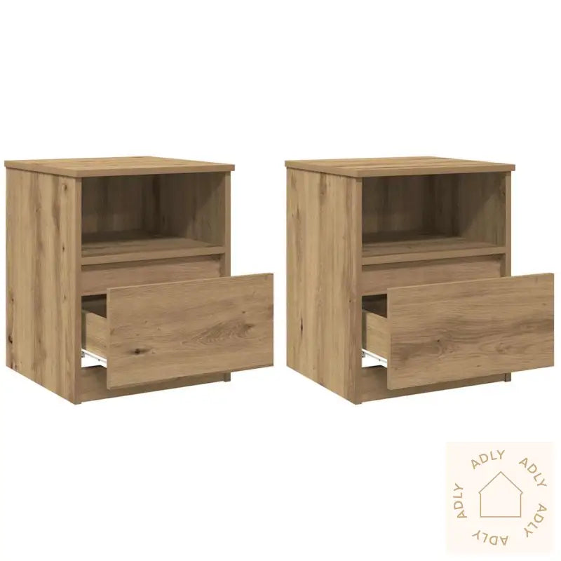 Nattbord 2 Stk Artisan Eik 40X40X50 Cm Konstruert Tre