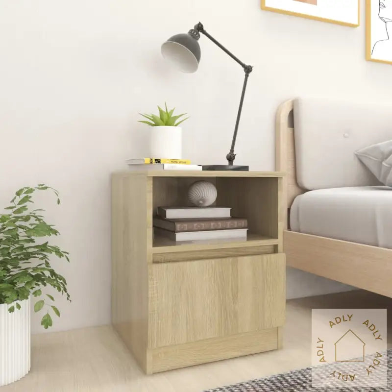 Nattbord 2 Stk Sonoma Eik 40X40X50 Cm Konstruert Tre