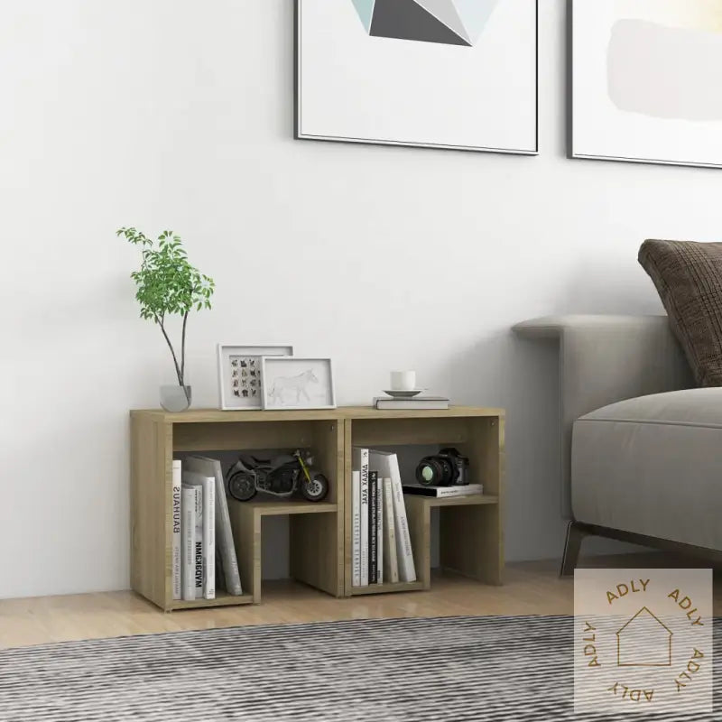 Nattbord 2 Stk Sonoma Eik 40X30X40 Cm Konstruert Tre