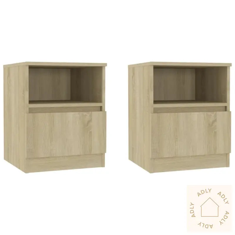 Nattbord 2 Stk Sonoma Eik 40X40X50 Cm Konstruert Tre