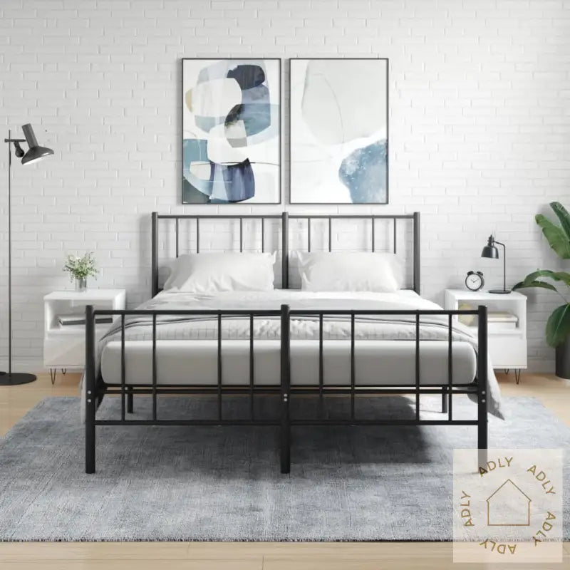 Nattbord 2 Stk Høyglans Hvit 40X35X50 Cm Konstruert Tre
