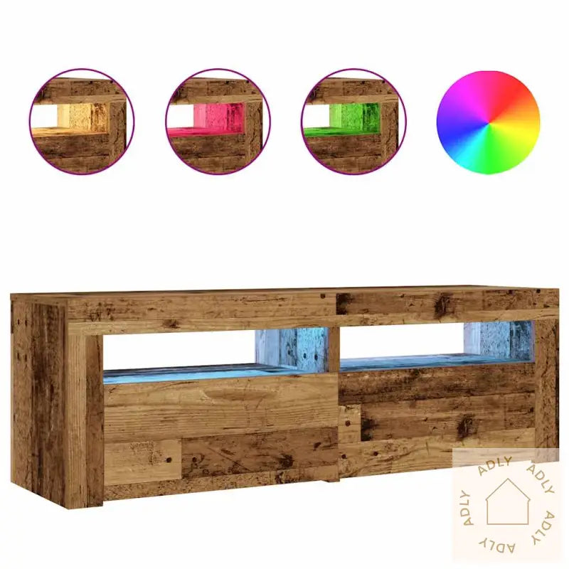 Nattbord Med Led 2 Stk Gammelt Tre 60X35X40 Cm