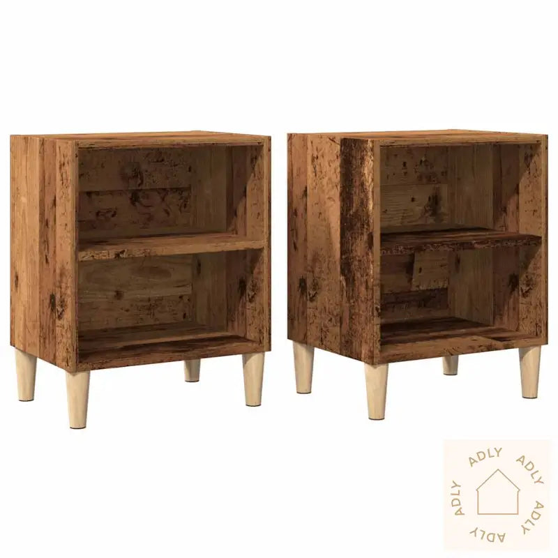 Nattbord 2 Stk Gammelt Tre 40X30X50 Cm Konstruert Tre