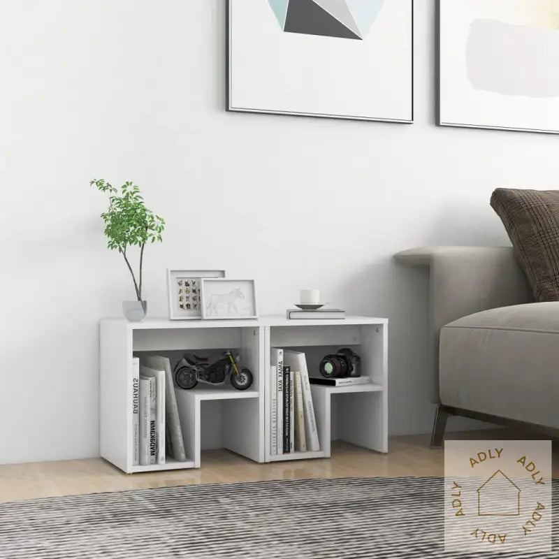 Nattbord 2 Stk Hvit 40X30X40 Cm Konstruert Tre
