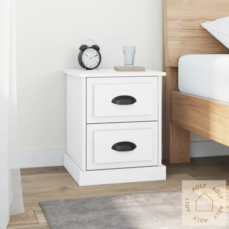 Nattbord 2 Stk Hvit 39X39X47,5 Cm Konstruert Tre