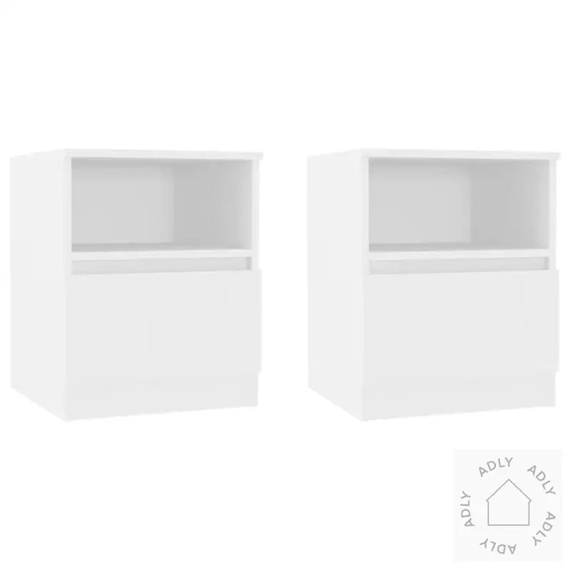 Nattbord 2 Stk Hvit 40X40X50 Cm Konstruert Tre
