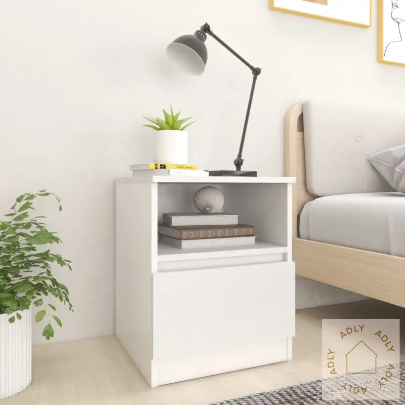 Nattbord 2 Stk Hvit 40X40X50 Cm Konstruert Tre